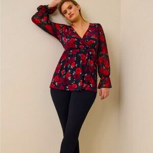 Torrid Rose Babydoll Chiffon Blouse